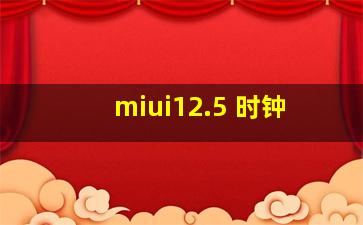 miui12.5 时钟